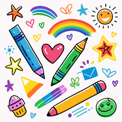 Colorful Back to School Doodle Art