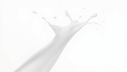 Milk Splash, Creamy Liquid, White Background