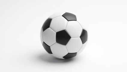 Obraz premium Classic Black and White Soccer Ball on White Background