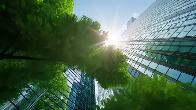 Futuristic cityscape converging sustainability with architectural majesty, showcasing harmony