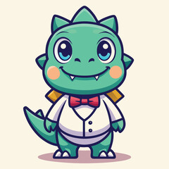 Obraz premium Cute dinosaur wearing a tuxedo