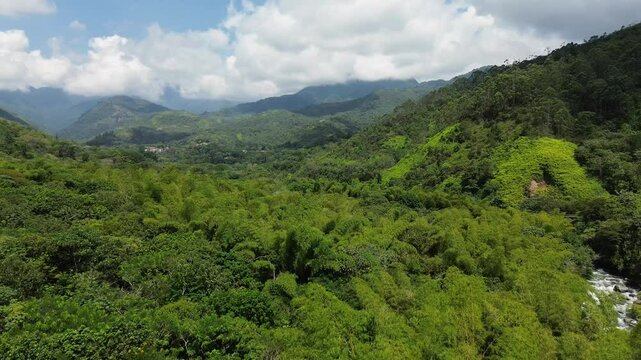 Aerial View of Majestic Farallones de Cali National Natural Park Mountains in the Colombian Andes, Nature and Adventure. High quality 4k footage