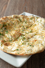 A view of garlic naan.