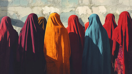 Women under Taliban rule, mandatory hijab, full-body covering, restrictions on womenâs rights, gender oppression, Islamic dress code, womenâs freedom, Middle Eastern culture, socia