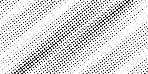 Black and white dotted geometric halftone modern design in texture background, monochrome design dotted pop art seamless abstract texture halftone dots pattern overlay distress vector background.