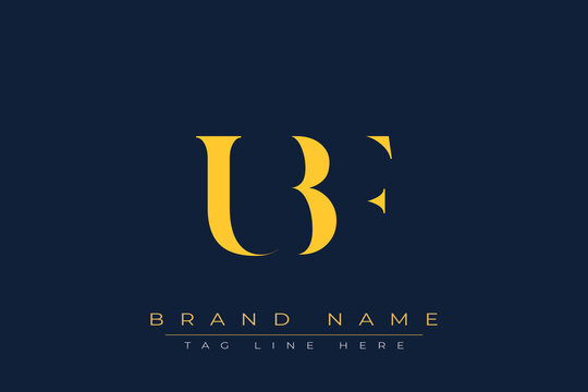 UBF abstract letter logo design. This logo is designed by three abstract letters.