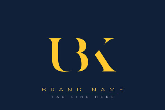 UBK abstract letter logo design. This logo is designed by three abstract letters.