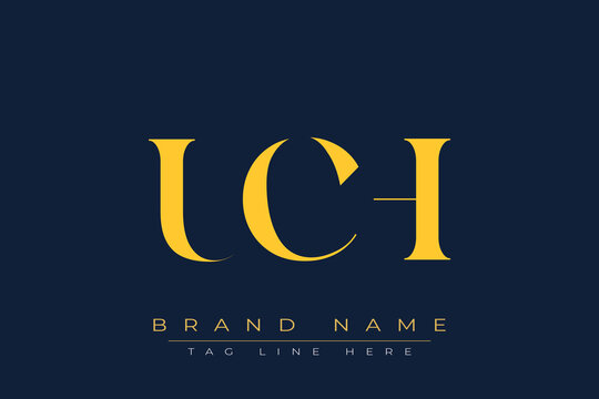 UCH abstract letter logo design. This logo is designed by three abstract letters.