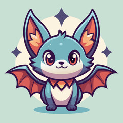 Cute Cartoon Bat Character