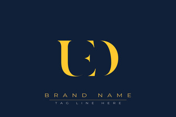 UED abstract letter logo design. This logo is designed by three abstract letters.