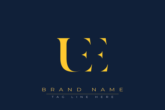 UEE abstract letter logo design. This logo is designed by three abstract letters.
