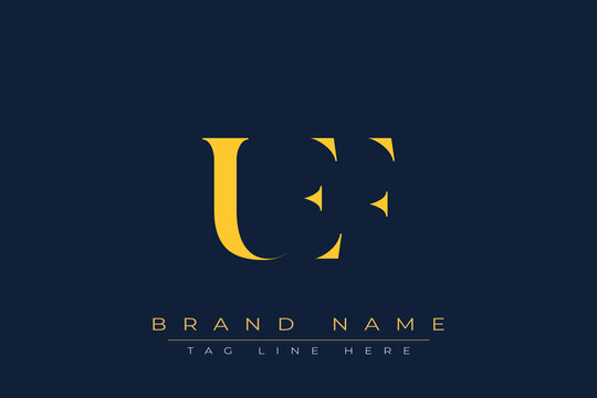 UEF abstract letter logo design. This logo is designed by three abstract letters.