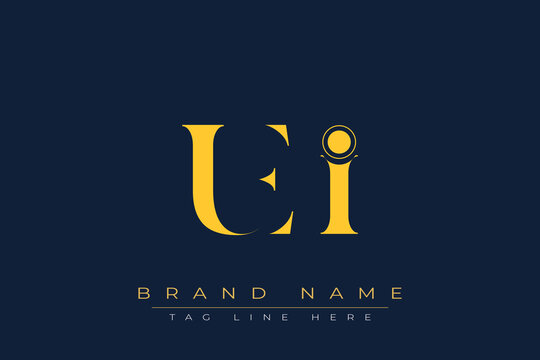 UEI abstract letter logo design. This logo is designed by three abstract letters.