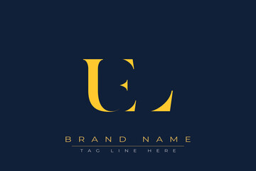 UEL abstract letter logo design. This logo is designed by three abstract letters.