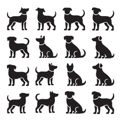 Black Vector Art Dog Breeds for Logos and Designs