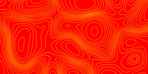 Abstract topography background with colorful geometric pattern, line topography landscape with red and yellow color seamless pattern abstract cartography vector simple wave line background.