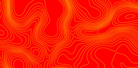 Abstract topography background with colorful geometric pattern, line topography landscape with red and yellow color seamless pattern abstract cartography vector simple wave line background.