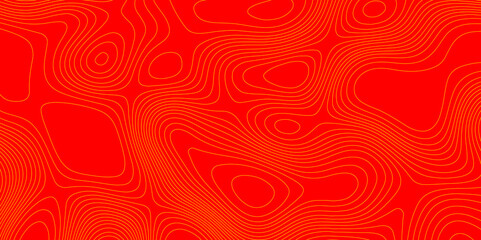 Abstract topography background with colorful geometric pattern, line topography landscape with red and yellow color seamless pattern abstract cartography vector simple wave line background.