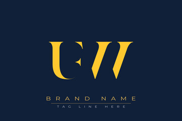 UFW abstract letter logo design. This logo is designed by three abstract letters.