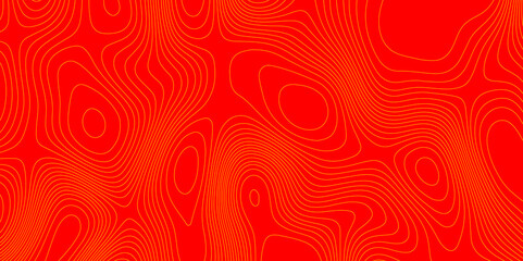 Abstract topography background with colorful geometric pattern, line topography landscape with red and yellow color seamless pattern abstract cartography vector simple wave line background.