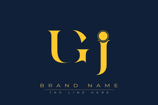 UGJ abstract letter logo design. This logo is designed by three abstract letters.