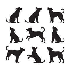 Stylized Dog Silhouettes Set for Creative Designs
