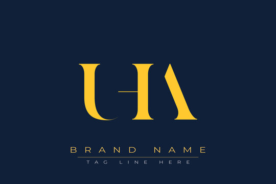 UHA abstract letter logo design. This logo is designed by three abstract letters.