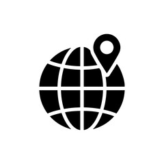 Globe with Location Pin for Global Reach Icon