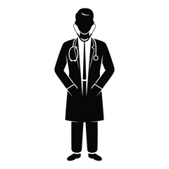 Doctor man silhouette Vector
