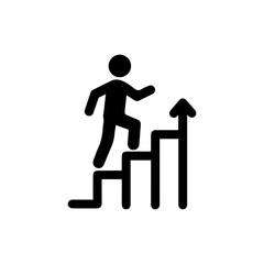 Rising Ladder with User Climbing Icon