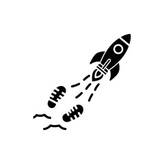 Rocket Leaving Footprints on Moon for Impact Icon