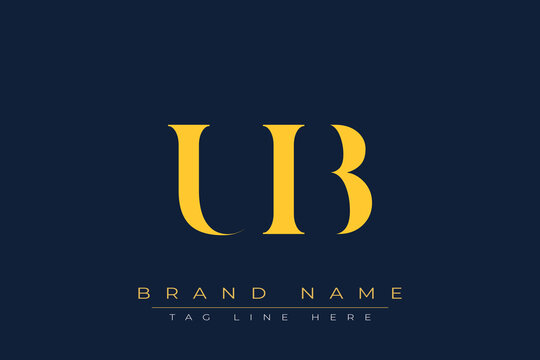 UIB abstract letter logo design. This logo is designed by three abstract letters.