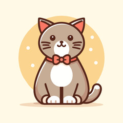 Kawaii vector cat design with fluffy tail sweet cheeks and cartoon pose ideal for cute product branding pet shop graphics and children’s animal content