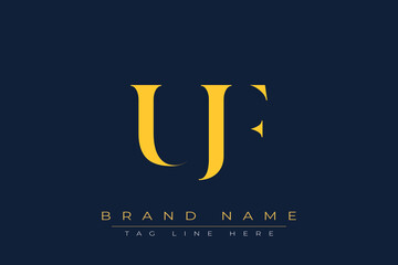 UJF abstract letter logo design. This logo is designed by three abstract letters.