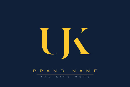 UJK abstract letter logo design. This logo is designed by three abstract letters.