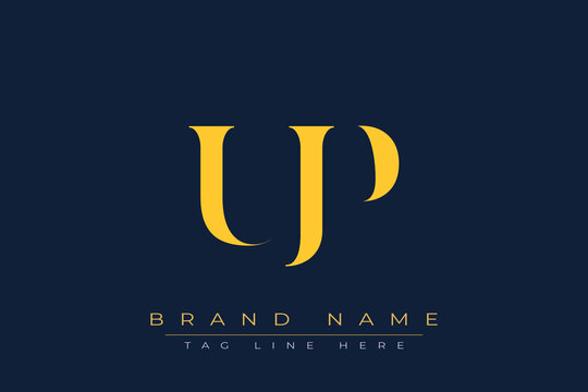 UJP abstract letter logo design. This logo is designed by three abstract letters.