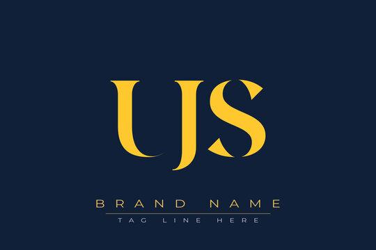 UJS abstract letter logo design. This logo is designed by three abstract letters.