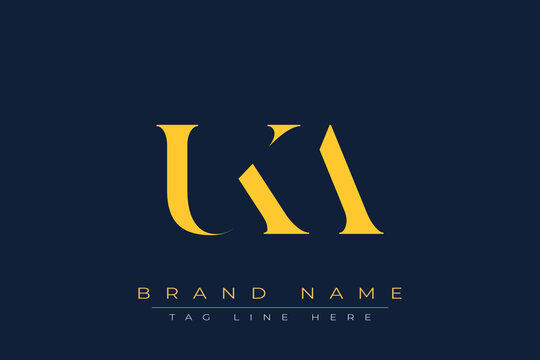 UKA abstract letter logo design. This logo is designed by three abstract letters.