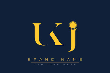 UKJ abstract letter logo design. This logo is designed by three abstract letters.
