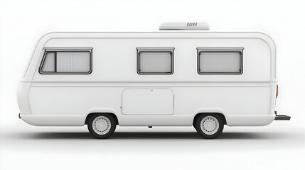 Naklejka premium White Camper Van Vehicle for Road Trip Adventure and Recreational Travel in White Background