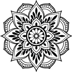 Download the Vector abstract mandala pattern. Art on the wall. Coloring book Lace pattern The tattoo. Design for a wallpaper Paint shirt and tile Sticker Design, Decorative circle ornament in ethnic o