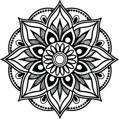 Download the Vector abstract mandala pattern. Art on the wall. Coloring book Lace pattern The tattoo. Design for a wallpaper Paint shirt and tile Sticker Design, Decorative circle ornament in ethnic o