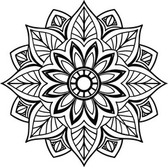 Download the Vector abstract mandala pattern. Art on the wall. Coloring book Lace pattern The tattoo. Design for a wallpaper Paint shirt and tile Sticker Design, Decorative circle ornament in ethnic o