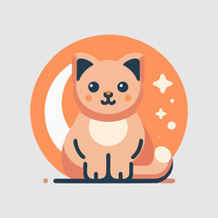 Cute kitten cartoon vector illustration with detailed fur soft colors and sweet expression perfect for animal lovers kids art and pet product branding