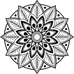 Download the Vector abstract mandala pattern. Art on the wall. Coloring book Lace pattern The tattoo. Design for a wallpaper Paint shirt and tile Sticker Design, Decorative circle ornament in ethnic o