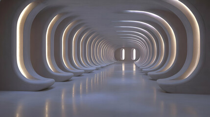 Obraz premium Futuristic hallway abstract architecture interior design image
