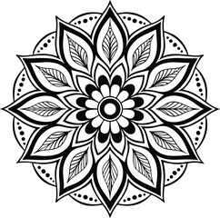 Download the Vector abstract mandala pattern. Art on the wall. Coloring book Lace pattern The tattoo. Design for a wallpaper Paint shirt and tile Sticker Design, Decorative circle ornament in ethnic o