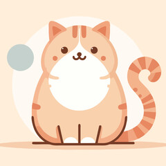 Orange tabby cat cartoon vector with stripes fluffy fur and cute eyes ideal for pet illustrations kids storybooks and animal themed art products