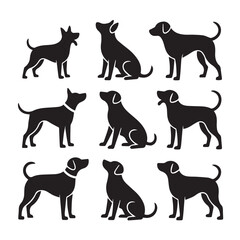 Customizable Dog Silhouettes Set for Creative Graphic Projects