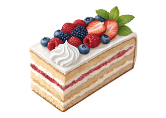 piece of cake with berries